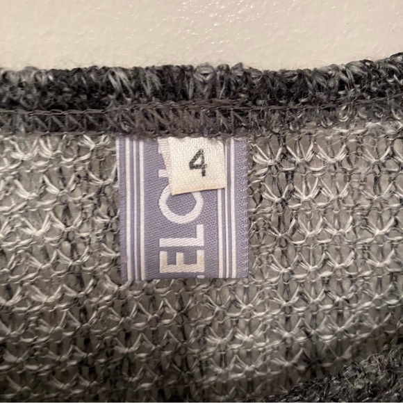 VTG Lisa Lelou Gray Sz. L Open Knit Gauze Sweater Skirt Set Sheer Mesh Grunge - Picture 5 of 16